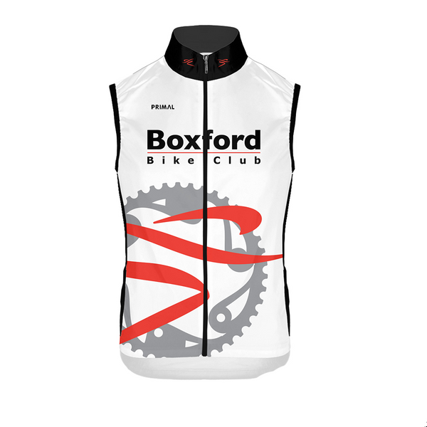 Boxford Bike Club Men's Race Cut Wind Vest WHITE  PREORDER