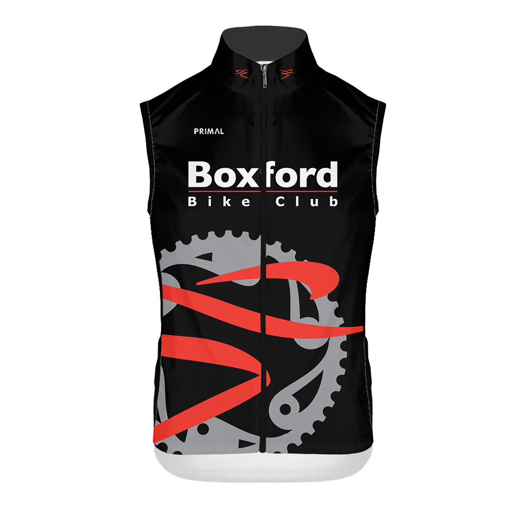 Boxford Bike Club Men's Race Cut Wind Vest BLACK  PREORDER