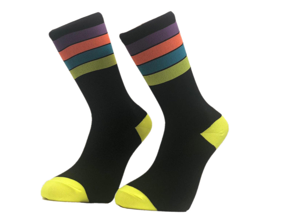 Neon Rainbow Cycling Socks freeshipping - Primal Europe cycling%